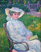 Theo Van Rysselberghe Lady in White - Portrait of Mrs. Theo Van Rysselberghe oil on canvas